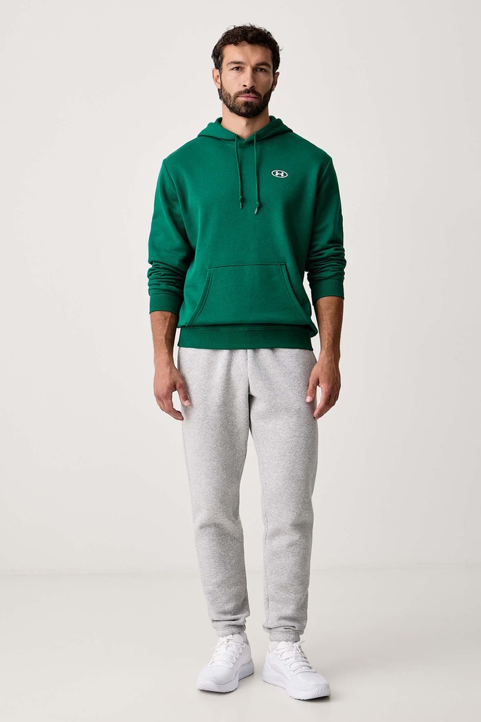 Under Armour Bluza z kapturem męska z bawełną Rival 6013448 zielony AW26