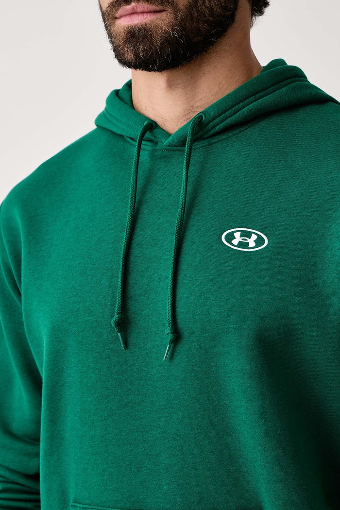 Bluza z kapturem męska z bawełną Rival Under Armour 6013448 zielony