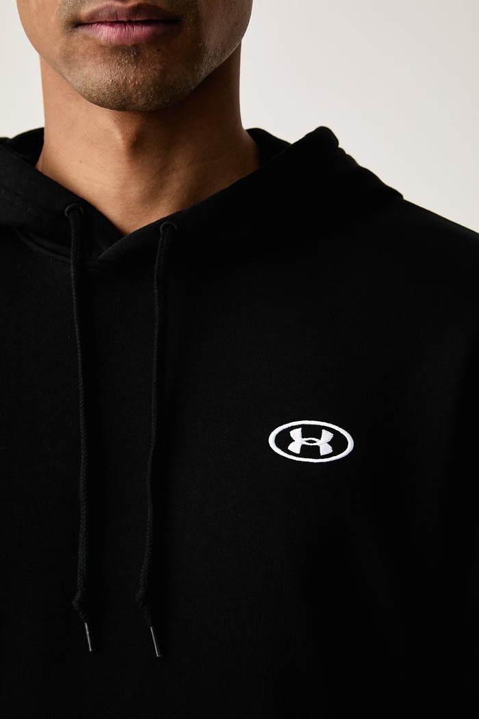 Bluza z kapturem męska z bawełną Rival Under Armour 6013448 czarny