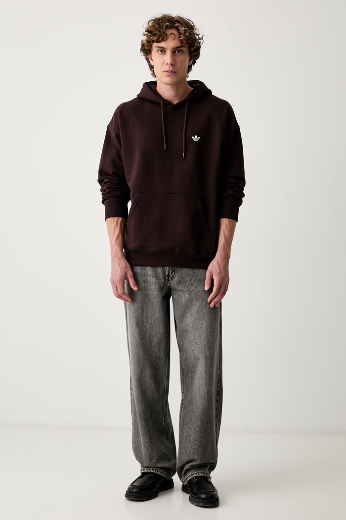 adidas Originals bluza oversize męska z bawełną Milan LG9394 brązowy AW26