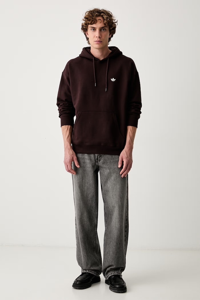 adidas Originals oversize pulover moški z bombažem Milan LG9394 rjava AW26