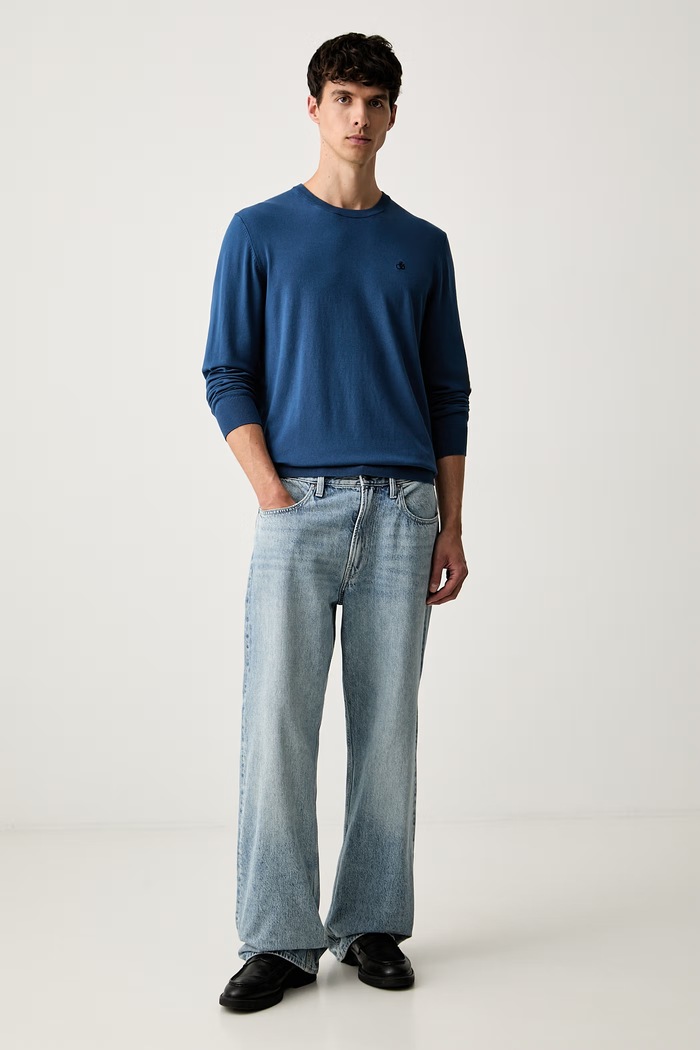 Scotch & Soda sweter męski z wiskozą 184401 niebieski AW26
