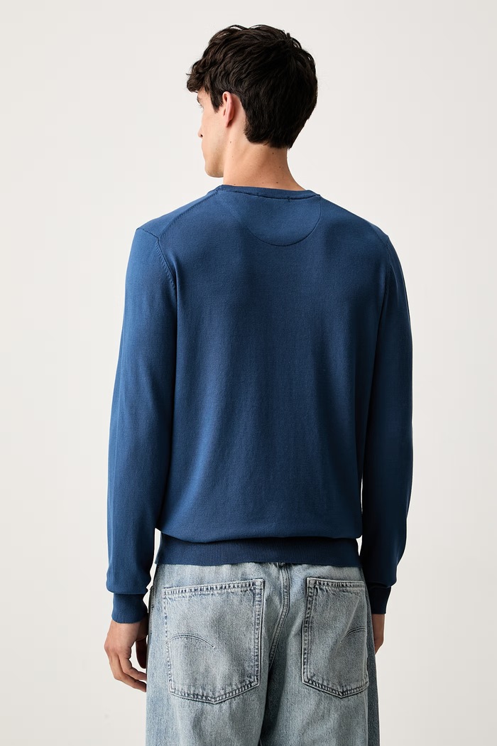Odzież Scotch & Soda sweter męski z wiskozą 184401 niebieski