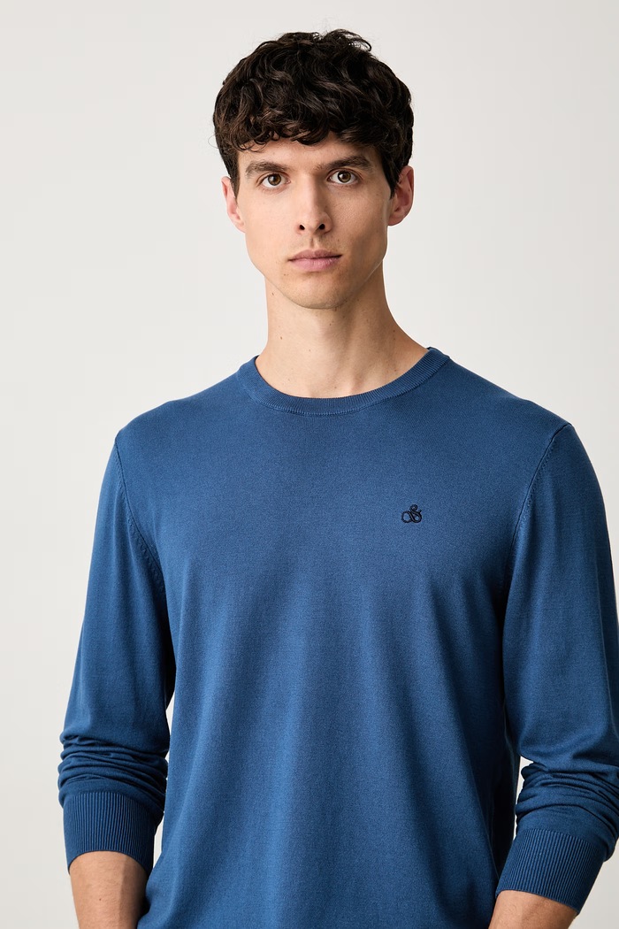Scotch & Soda sweter męski z wiskozą niebieski 184401