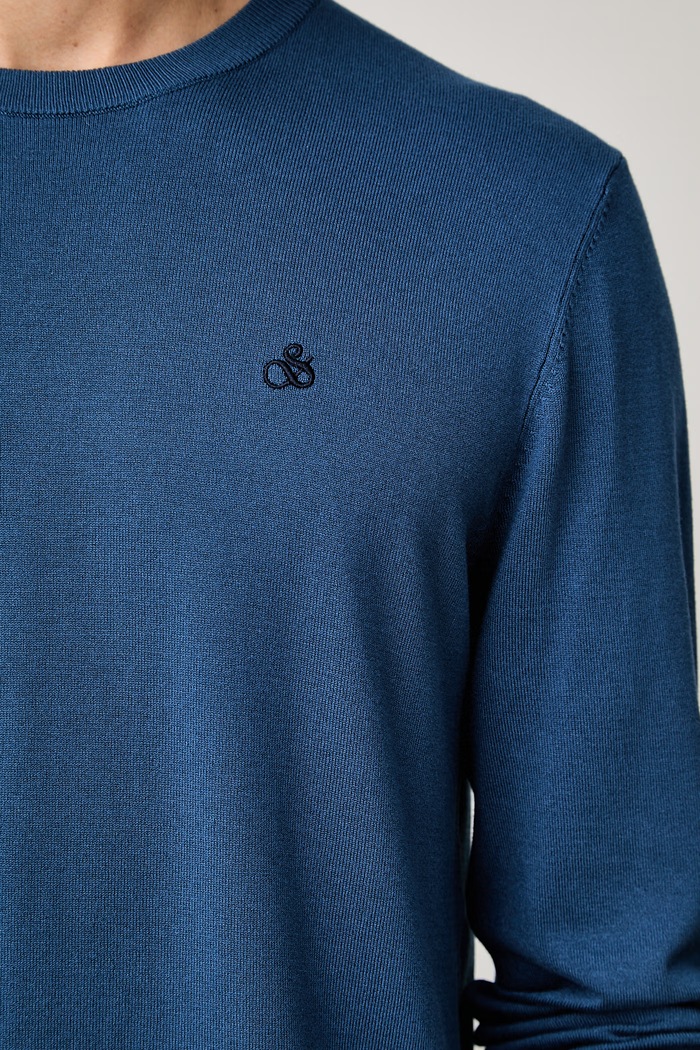 Scotch & Soda sweter męski z wiskozą 184401 niebieski