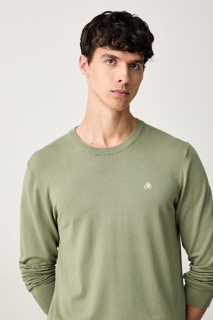 Scotch & Soda sweter męski z wiskozą zielony 184401