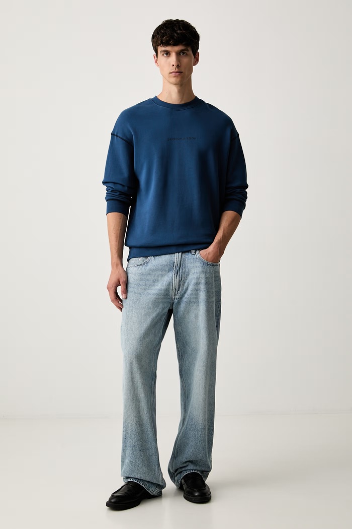 Scotch & Soda bluza z kapturem męska bawełniana 183594 niebieski AW26