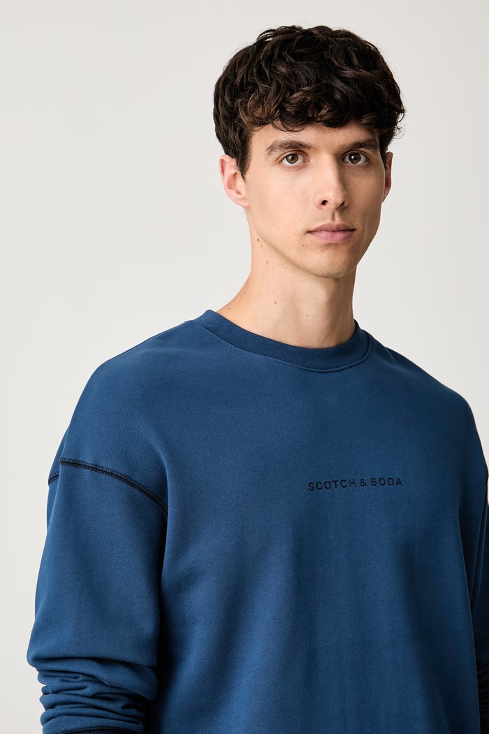 Scotch & Soda bluza z kapturem męska bawełniana niebieski 183594