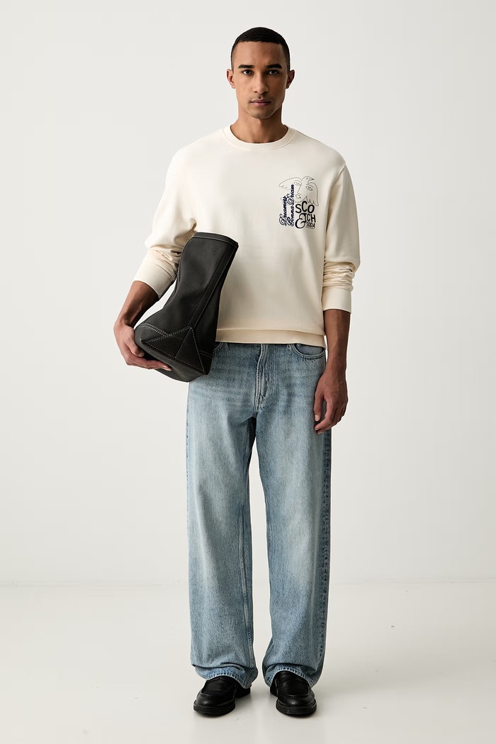 Scotch & Soda bluza męska bawełniana 183456 beżowy AW26