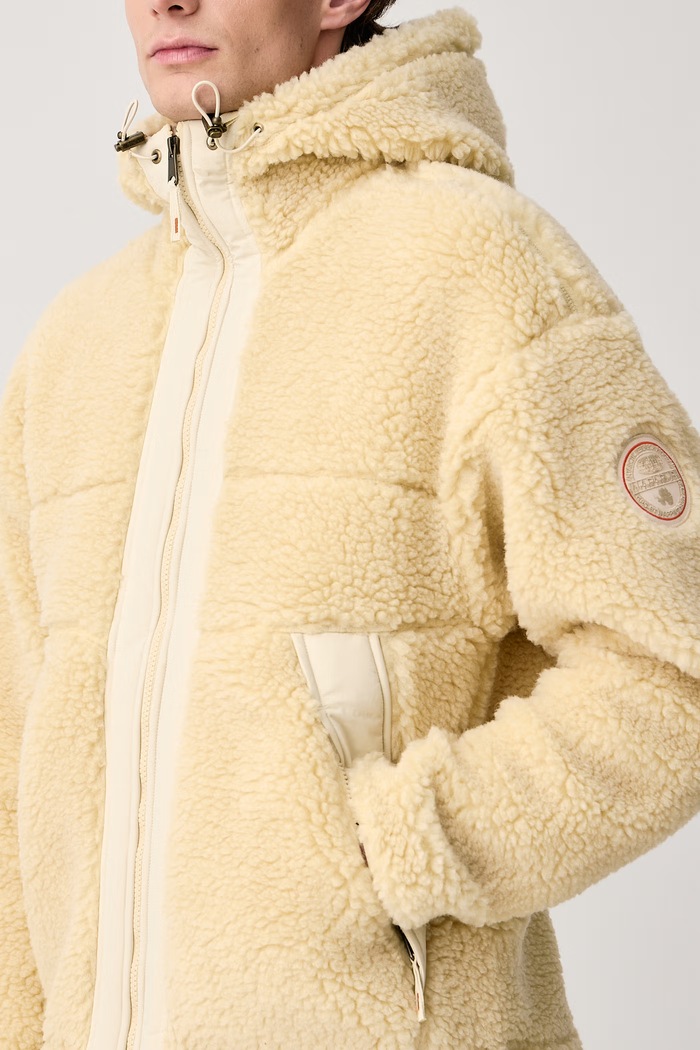 Bluza rozpinana z kapturem męska polarowa Maple Napapijri żółty NP0A8A6ON5E1