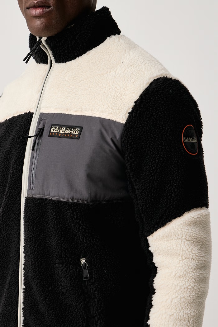Bluza rozpinana męska polarowa Yupik Napapijri NP0A8AZUMCB1 czarny