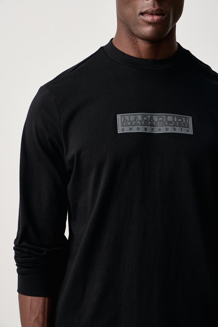 Longsleeve męski bawełniany Box Logo Napapijri NP0A8BC59411 czarny