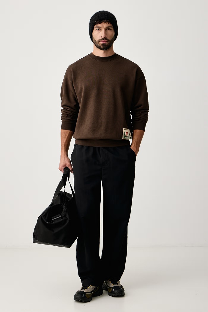 Napapijri Bluza oversize męska bawełniana Trahus NP0A8AALWT31 brązowy AW26