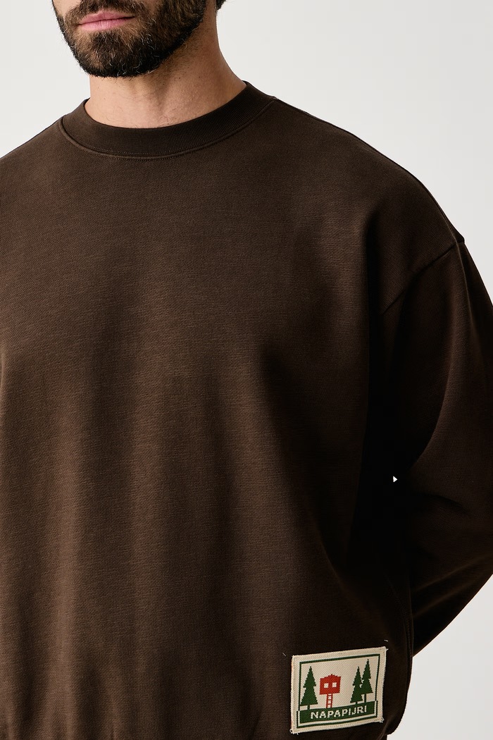 Bluza oversize męska bawełniana Trahus Napapijri NP0A8AALWT31 brązowy