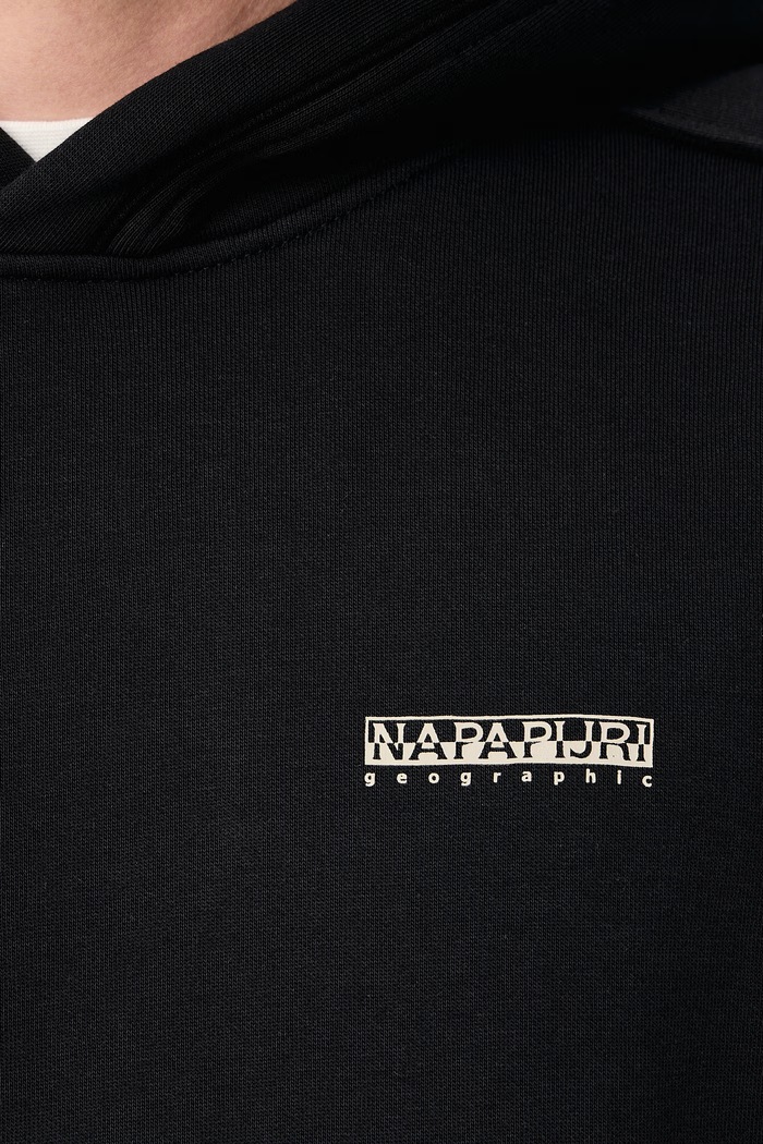 Bluza z kapturem męska z bawełną Teza Napapijri czarny NP0A8AHG9411