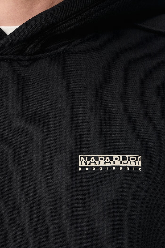 Bluza z kapturem męska z bawełną Teza Napapijri czarny NP0A8AHG9411