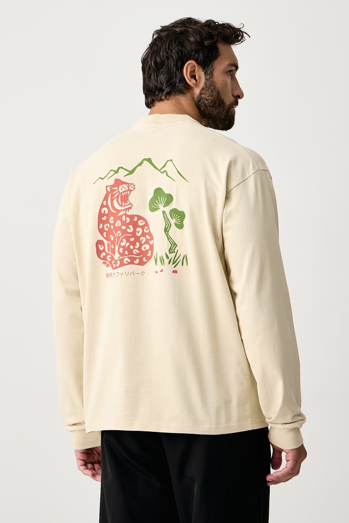 Napapijri Longsleeve męski bawełniany Tenri beżowy NP0A8BJQFVA1