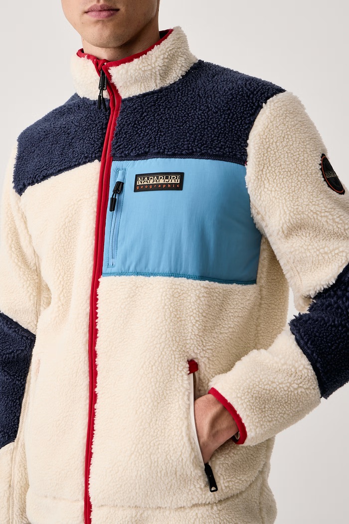 Bluza polarowa męska Yupik Napapijri NP0A8AZUM3E1 beżowy