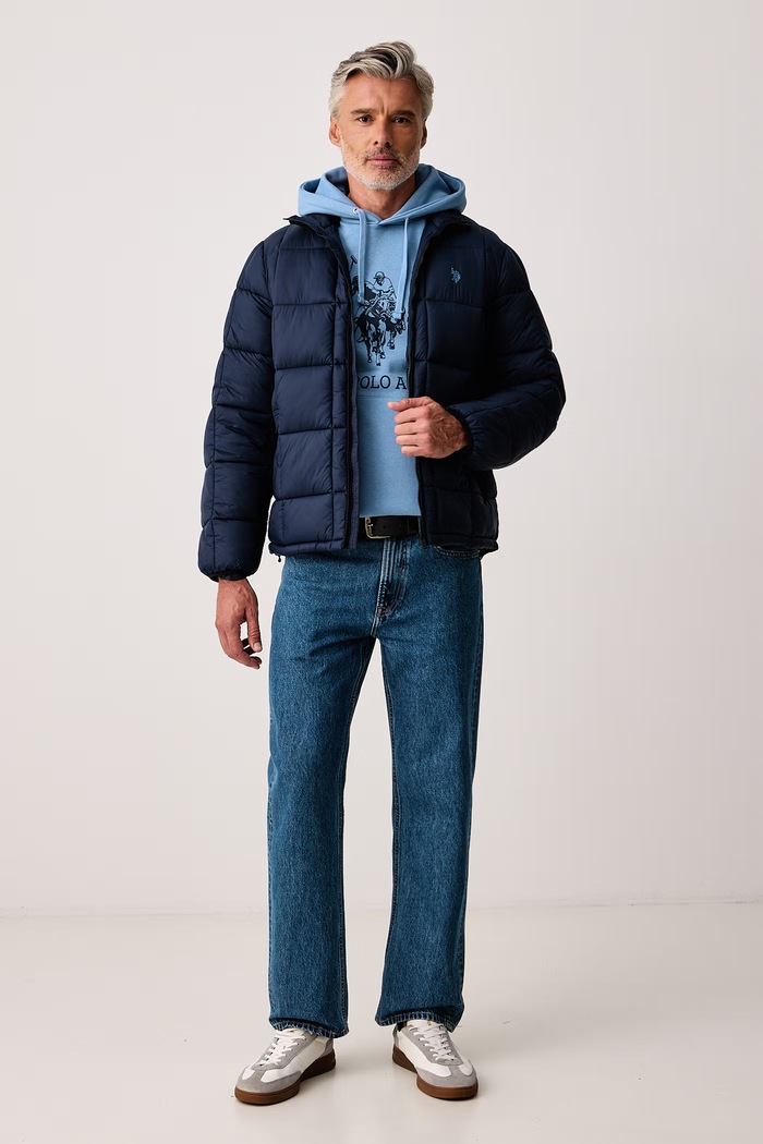 U.S. Polo Assn. Mikina s kapucňou pánska s bavlnou LARGE DHM MUP5491 modrá AW26