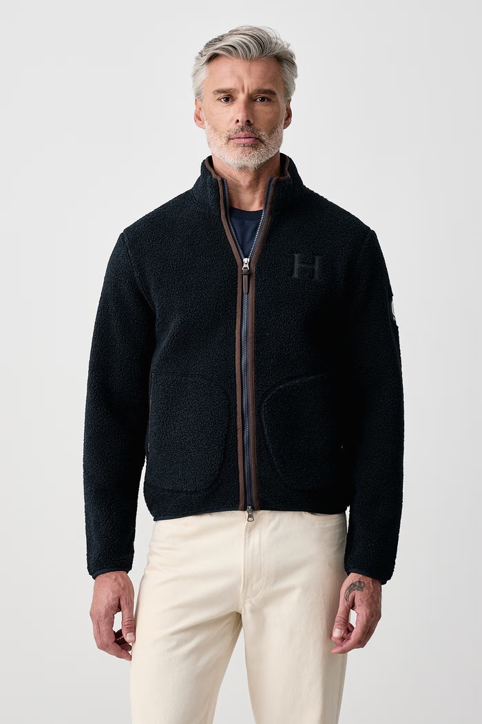 Hackett London Bluza polarowa męska granatowy HM5800147