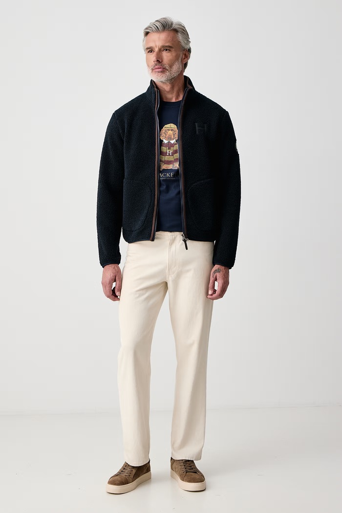 Hackett London Bluza polarowa męska HM5800147 granatowy AW26