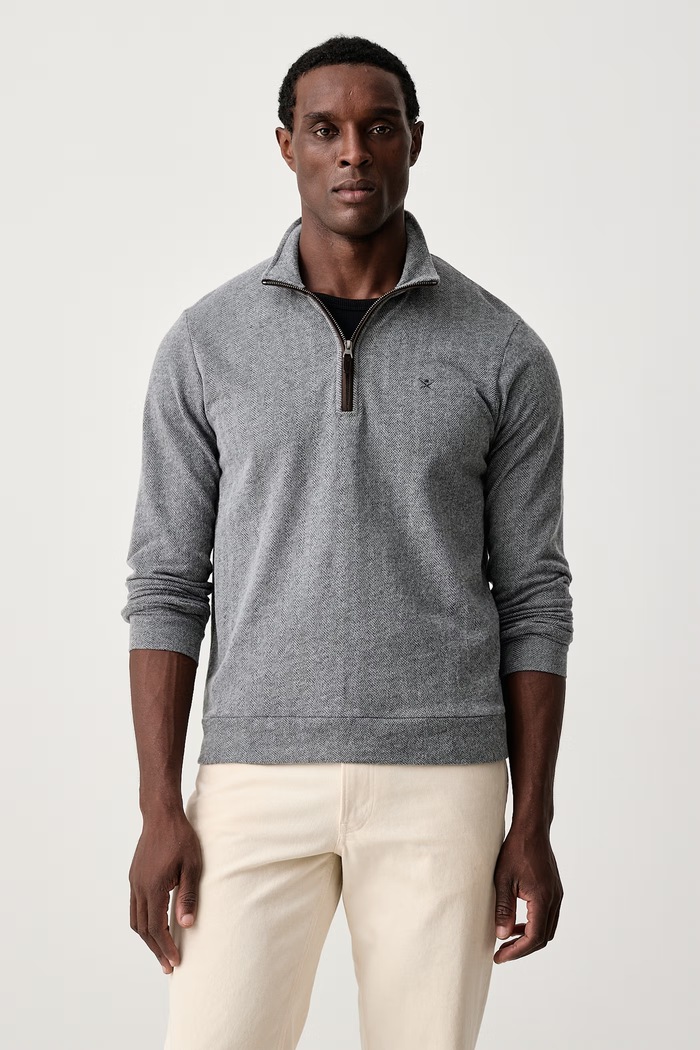 Hackett London Bluza męska z bawełną szary HM5800152