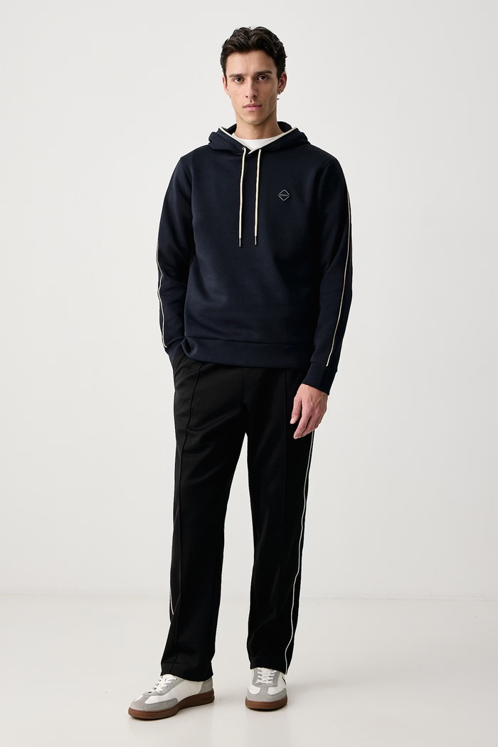 Hackett London Bluza z kapturem męska z bawełną HM5800131 granatowy AW26