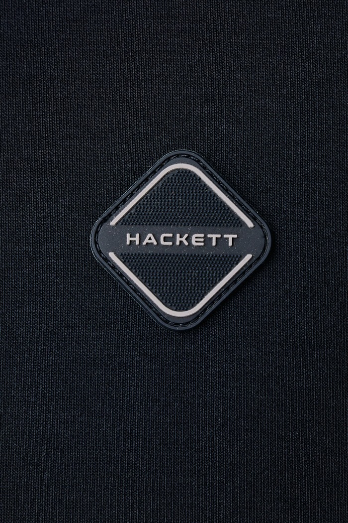 Bluza z kapturem męska z bawełną Hackett London granatowy HM5800131