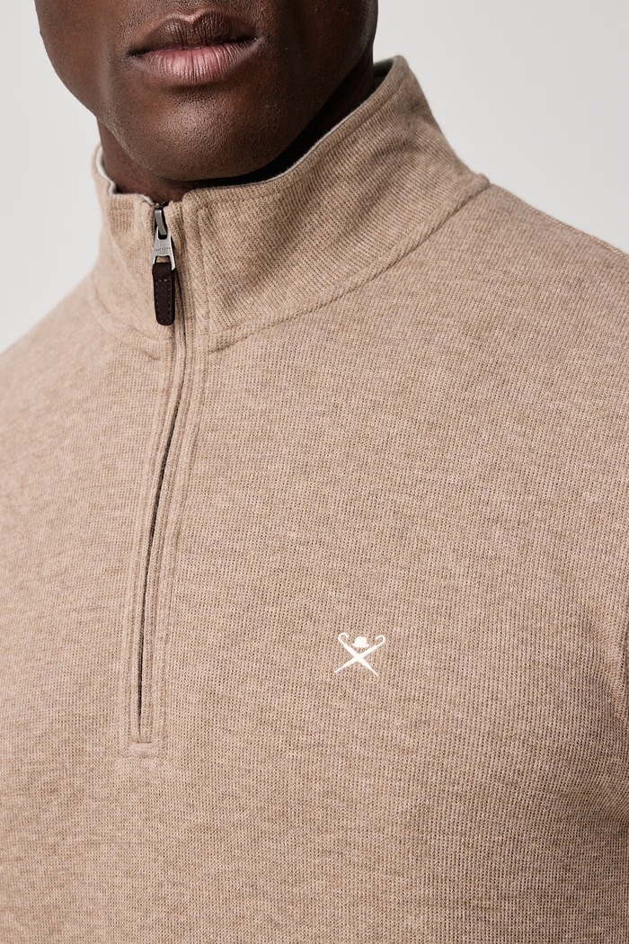 Sweter męski bawełniany Hackett London HM5800151 beżowy