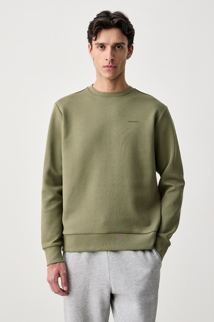 Hackett London Bluza męska z bawełną zielony HM5800132