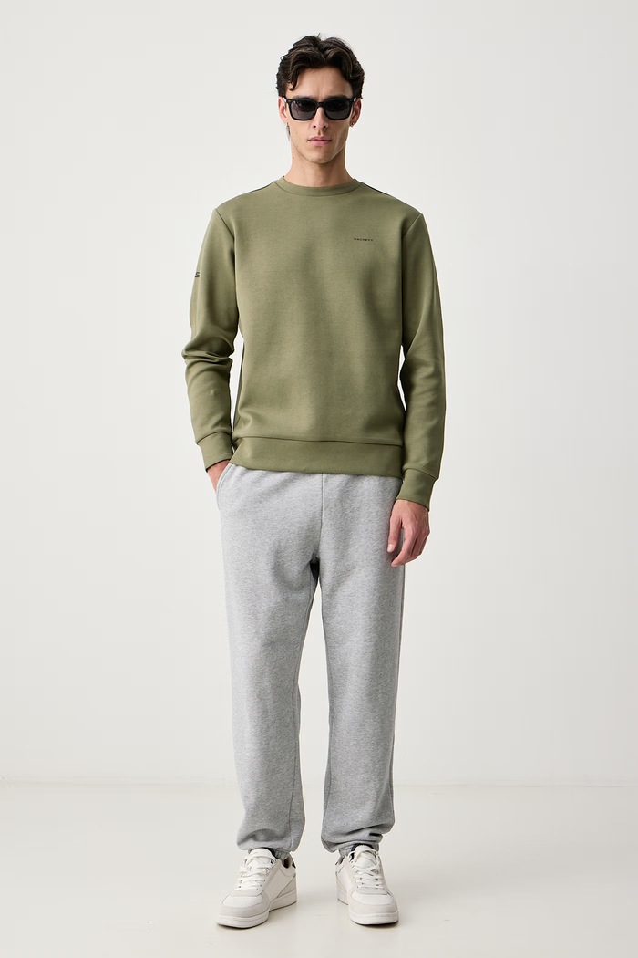 Hackett London Bluza męska z bawełną HM5800132 zielony AW26