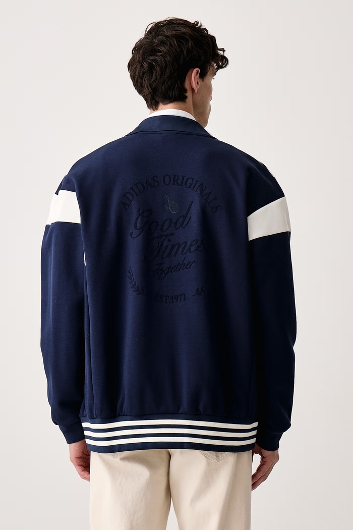 Дрехи adidas Originals Суичър с цип мъжки KW5664 тъмносин