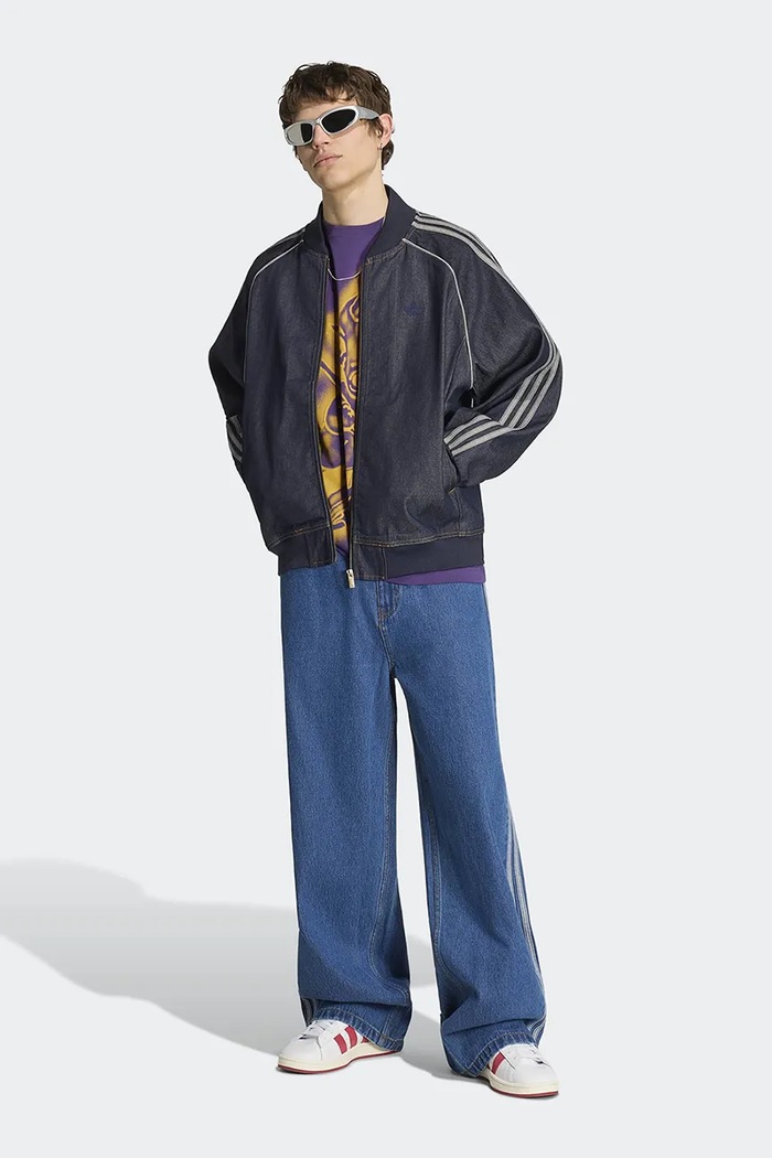 Odzież adidas Originals Bomberka męska bawełniana Adicolor KS6926 niebieski