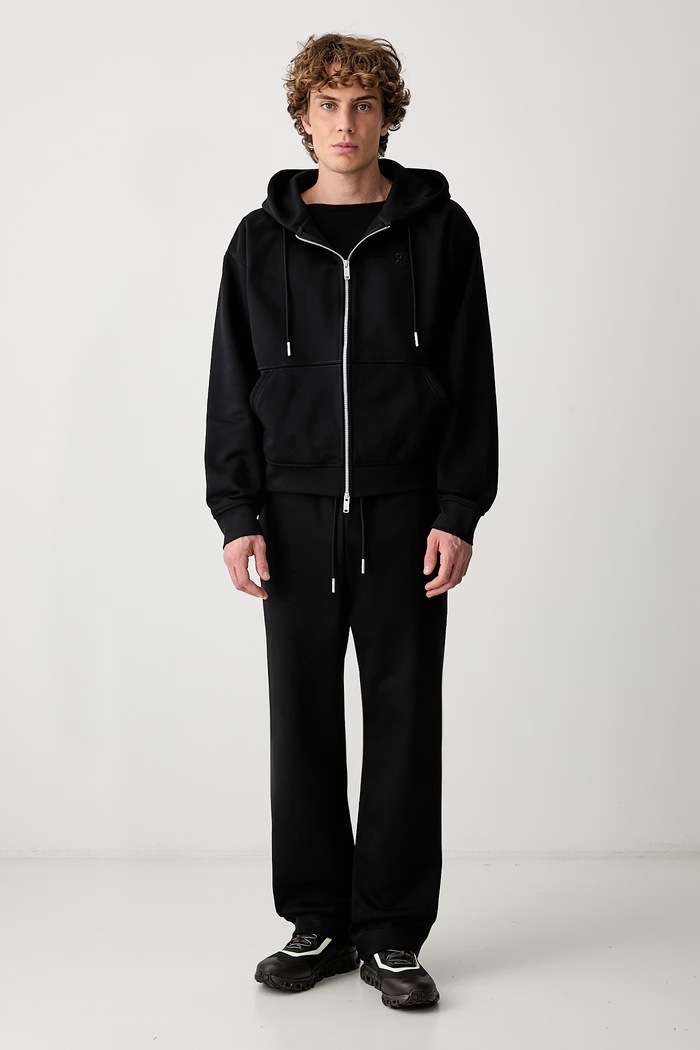 On Club Collective felpa con cerniera e cappuccio in cotone da uomo 1MG10730553 nero AW26