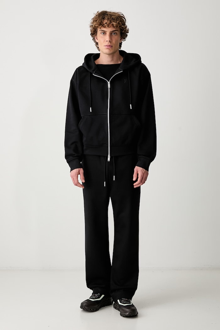 On Club Collective felpa con cerniera e cappuccio in cotone da uomo 1MG10730553 nero AW26