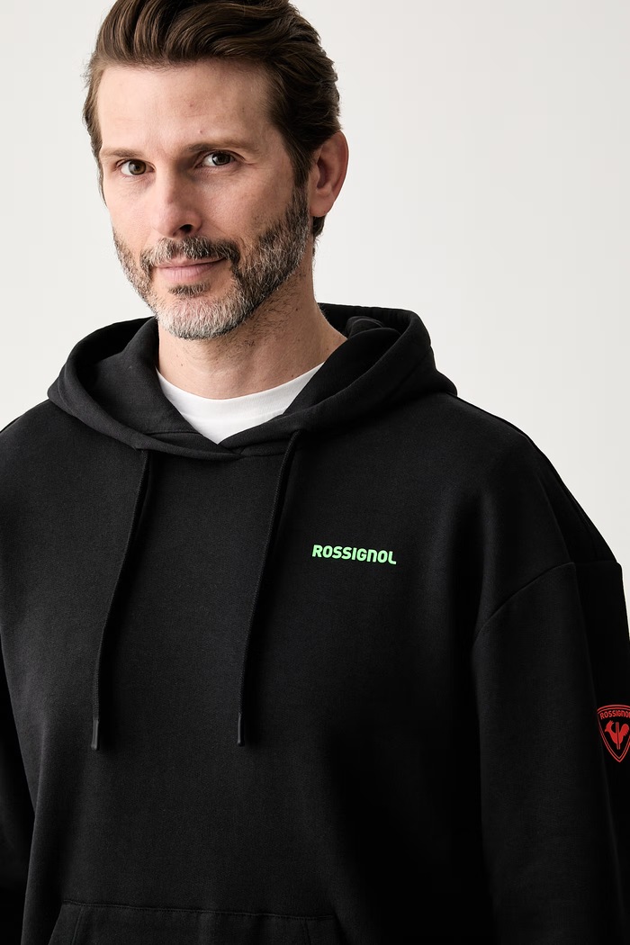 Rossignol bluza z kapturem męska bawełniana czarny RLOMS11