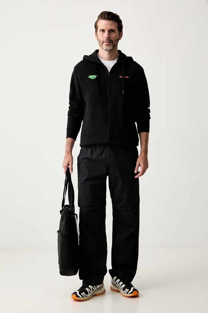 Rossignol bluza rozpinana z kapturem męska bawełniana HERO RLOMS10 czarny AW26