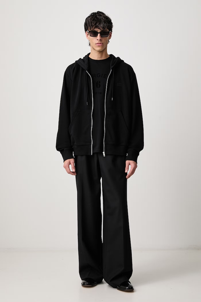 MM6 Maison Margiela Bluza rozpinana z kapturem męska z bawełną SH2HG0009.M25013 czarny AW26