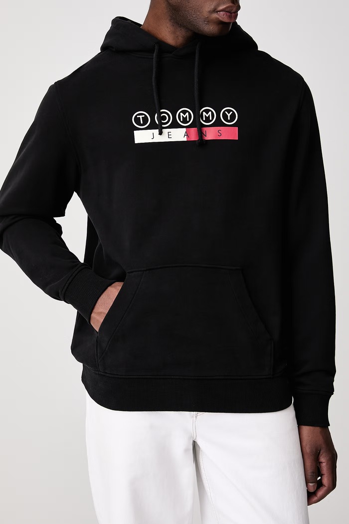 Mikina s kapucí pánská Tommy Jeans DM0DM23718 černá