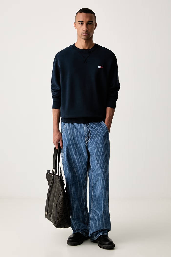 Tommy Jeans mikina pánská s bavlnou DM0DM23607 námořnická modř AW26