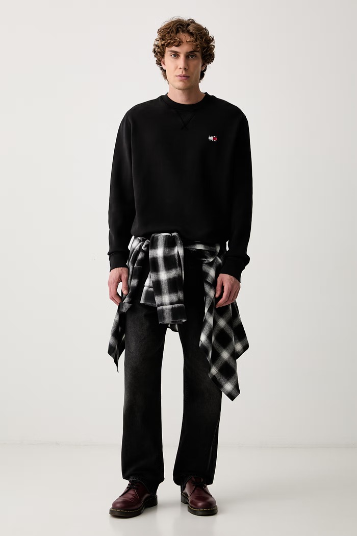 Tommy Jeans mikina pánská s bavlnou DM0DM23607 černá AW26