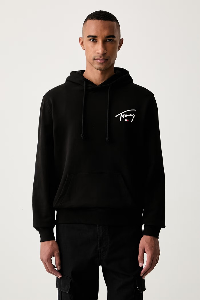Tommy Jeans dukserica sa kapuljačom za muškarce od pamuka crna DM0DM23587