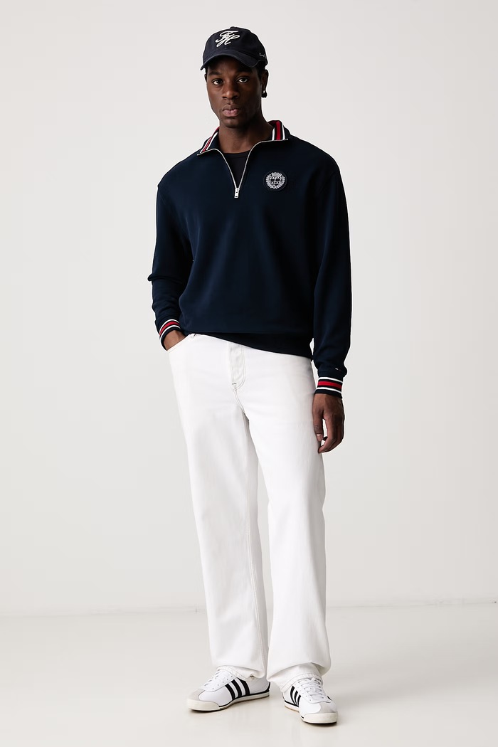Tommy Jeans Суичър мъжки от памук DM0DM23585 тъмносин AW26