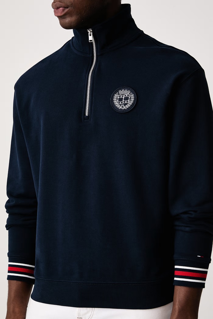 Суичър мъжки от памук Tommy Jeans DM0DM23585 тъмносин