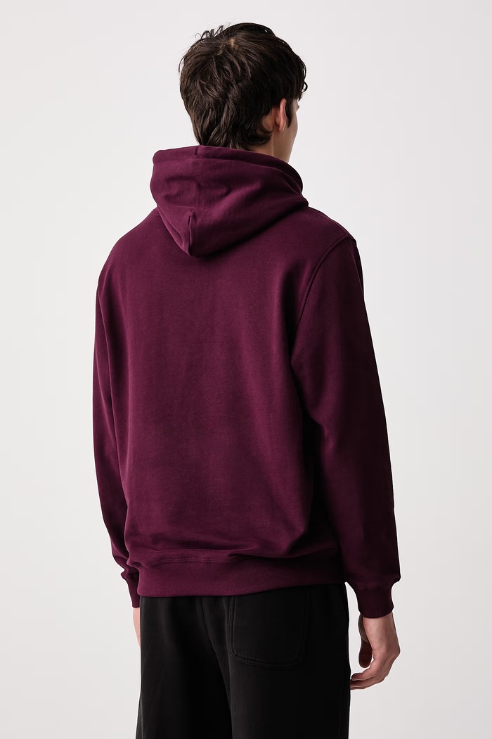 Oblečení Tommy Jeans Mikina s kapucí pánská bavlněná DM0DM23579 burgundské