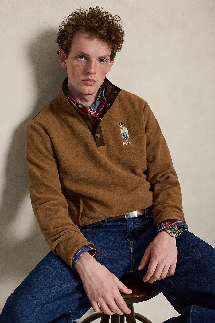 Bluza polarowa męska Polo Ralph Lauren brązowy 710B27074