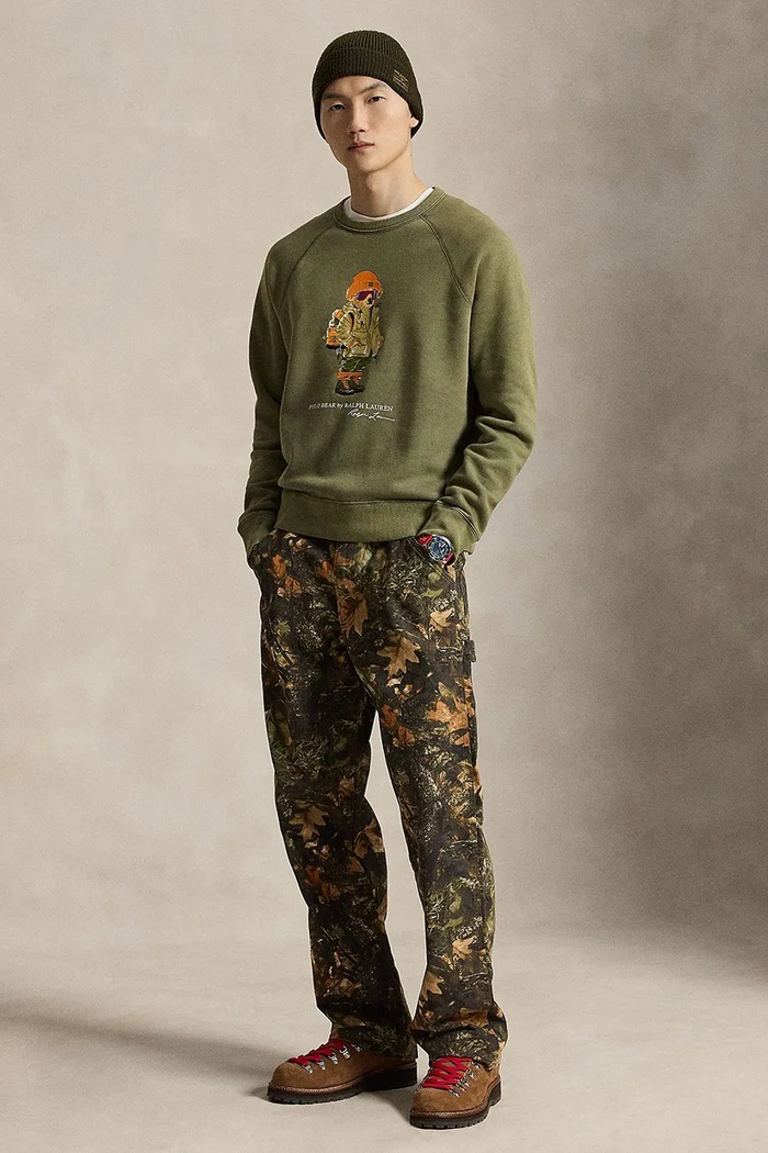 Odzież Polo Ralph Lauren Bluza męska z bawełną 710B28795 zielony