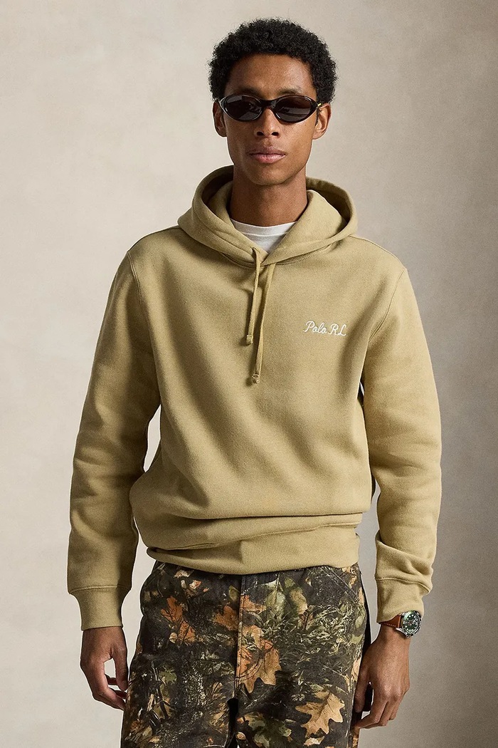 Polo Ralph Lauren Bluza z kapturem męska z bawełną beżowy 710B28794