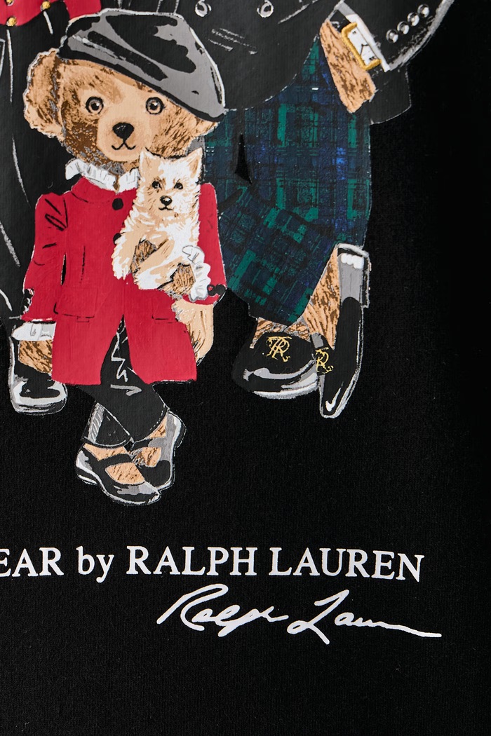 Bluza z kapturem męska z bawełną Polo Ralph Lauren czarny 710B28739