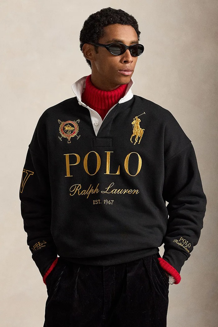 Polo Ralph Lauren Bluza męska z bawełną czarny 710B28609